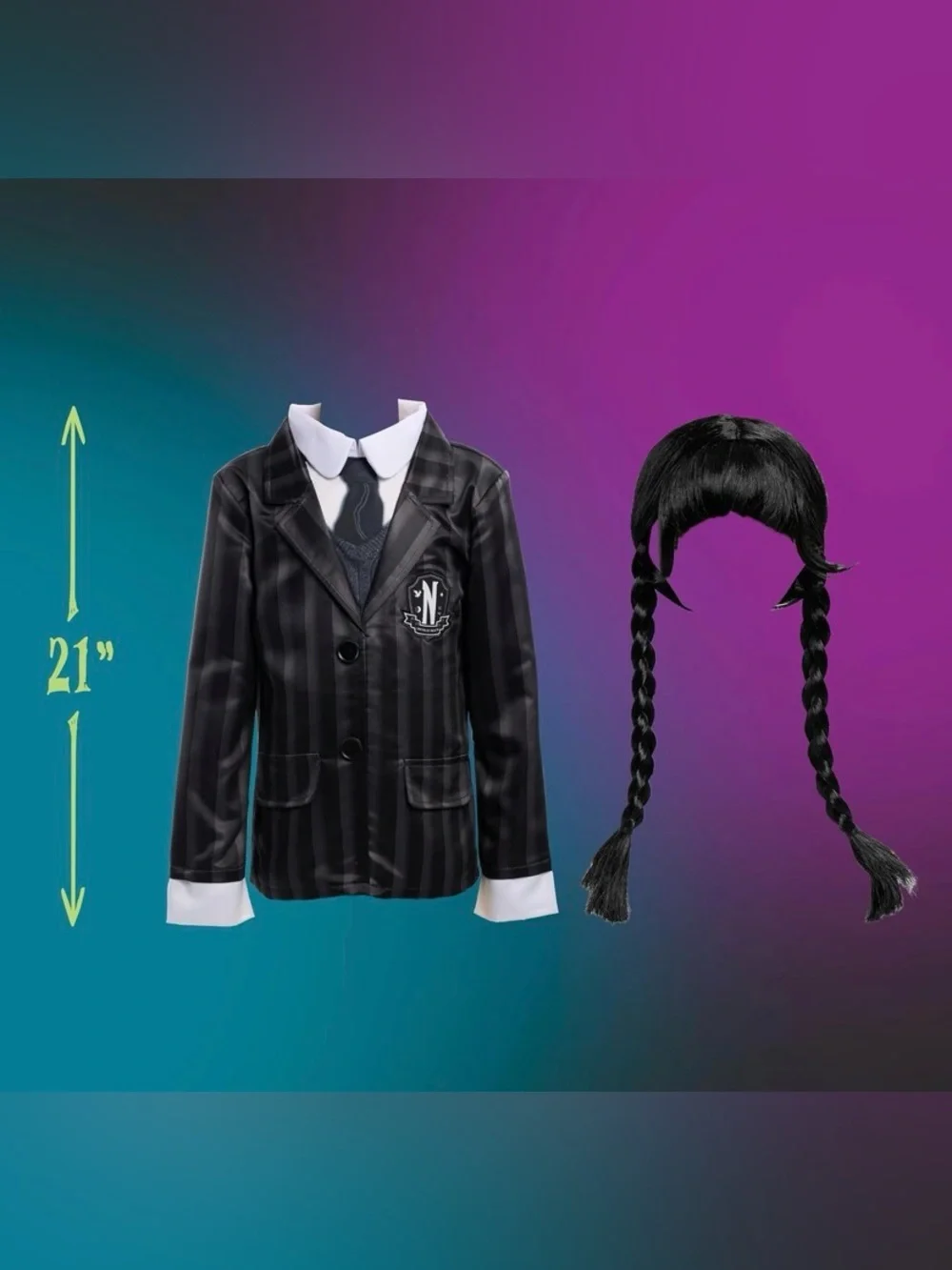 Wednesday Kids‎ Costume Dress Official - size 4-6Y Girls